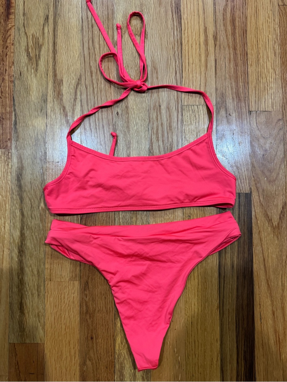 Frankie's Bikinis Neon Coral Two-Piece Swim Set